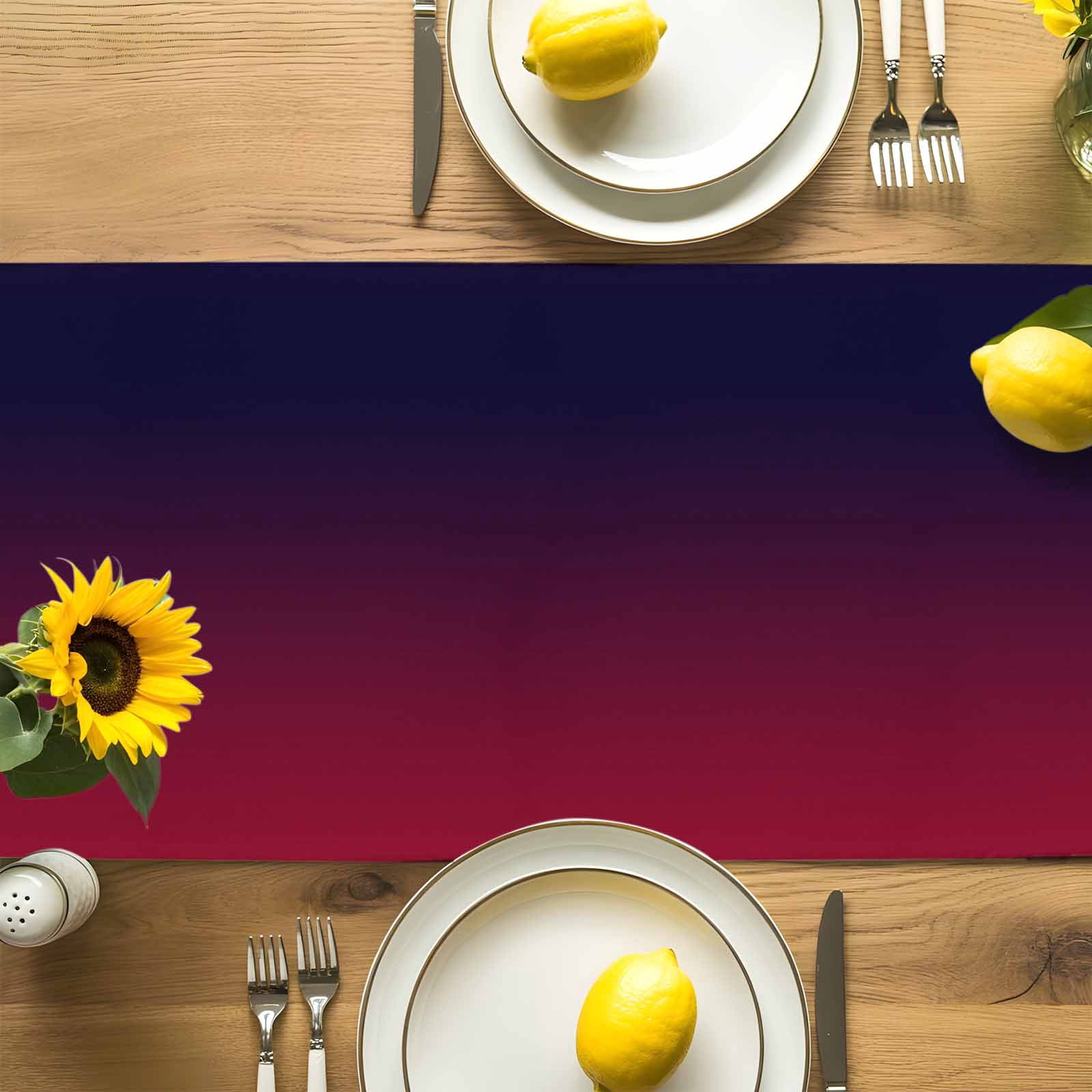 Burgundy Red Gradient Ombre Table Runner 90 Inches Long, Dark Maroon Shadow Table Runners Tabletop Scarf Kitchen Dining Tables Decoration for Home Party Indoor Outdoor