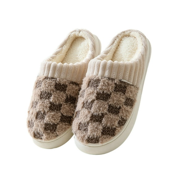 Women's Memory Foam House Slippers Sweater Knit Embroidered Pattern and Ribbed Hand-Knit Collar House Shoes