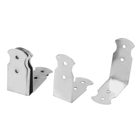 Right Angle Case Box Edge Cover Corner Guards Protectors Silver Tone 5pcs