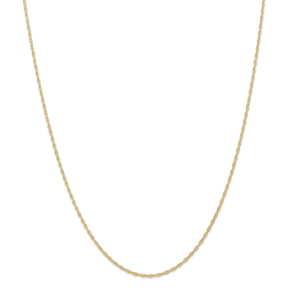 24" 14k Yellow Gold 1.35mm Carded Cable Rope Chain Necklace 16" 