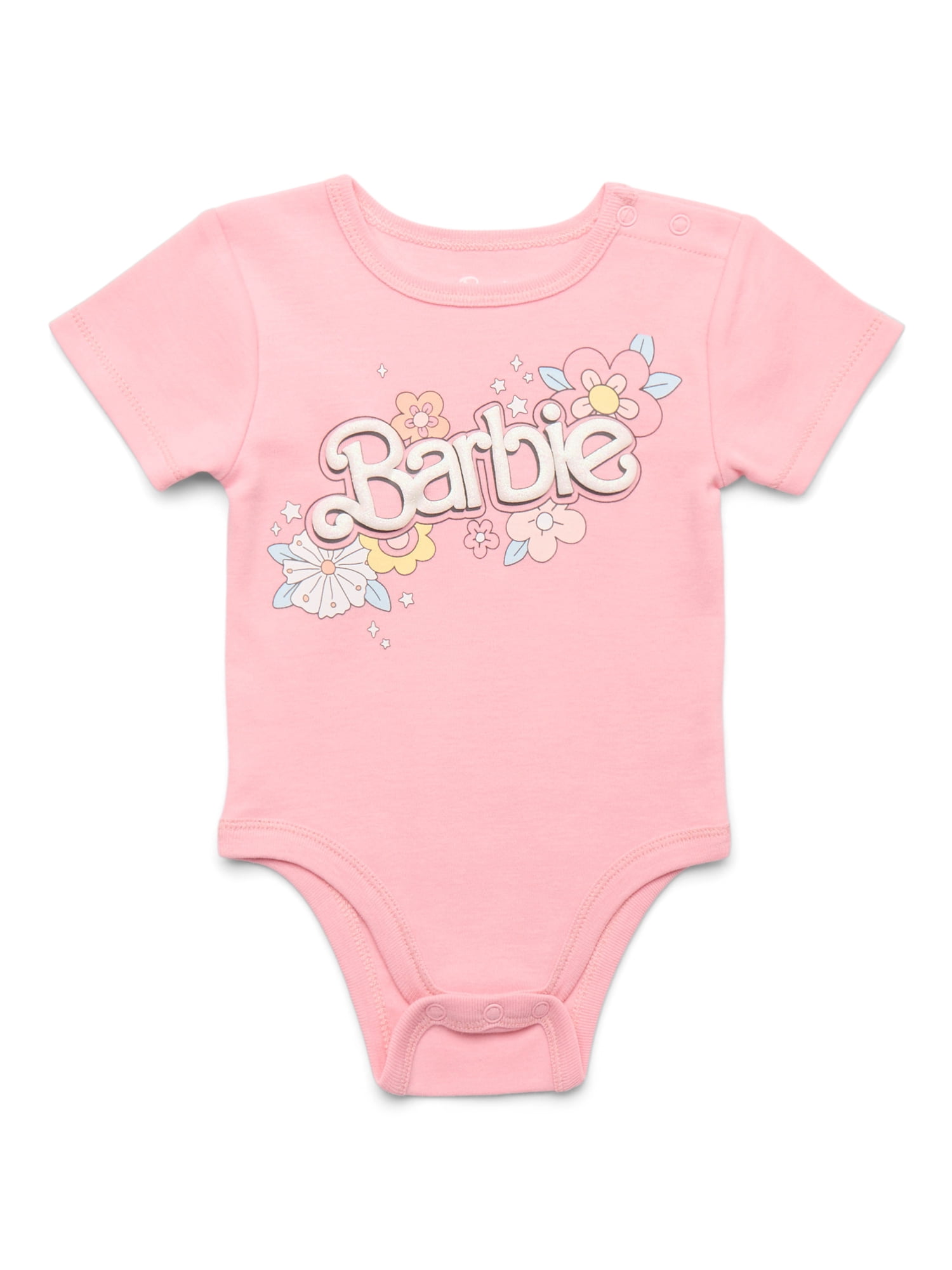 Barbie Baby Girl Bodysuits, 2-Pack, Sizes 0/3 Months-24