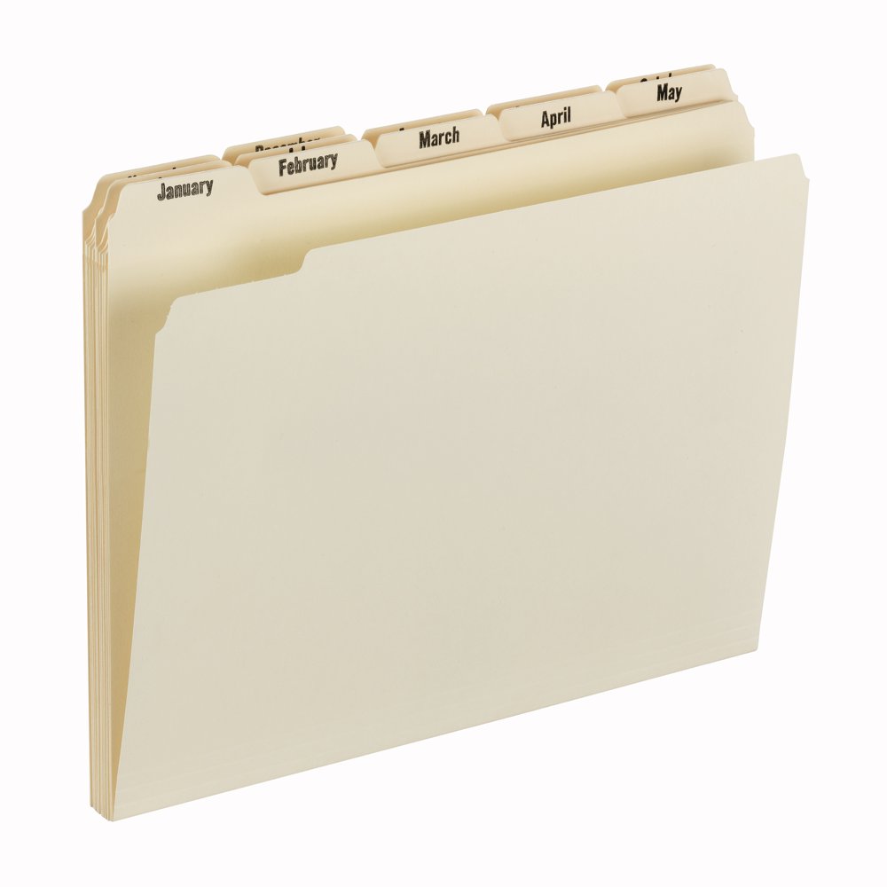 Smead Index Monthly File Folder Sets Manila 12/ST Letter (11765)