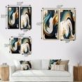thumbnail image 4 of Designart "Abstract Fusion in Blue and Gold II" Abstract Framed Wall Art Set Of 2 - Blue Abstract Gallery Wall Frame Set For Home Decor, 4 of 6