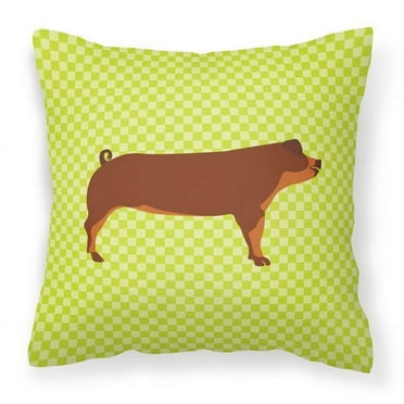 Carolines Treasures BB7768PW1818 Duroc Pig Green Fabric Decorative Pillow, 18 x 18 in.