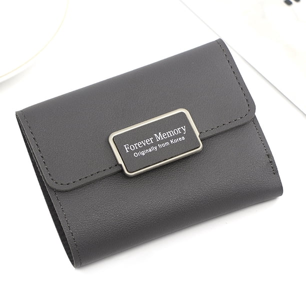 Monedero pequeño informal de tres pliegues para mujer, monedero cuadrado, monedero de mano