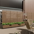 thumbnail image 3 of MAYEERTY 35*16*71"Outdoor Brown Metal Planter with Rect Louvered Climbing Trellis, Drainage hole & Wheels, 3 of 9