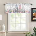 thumbnail image 2 of Gnomes Easter Rod Pocket Curtain Valance, Colorful Spring Floral Weeping Eggs Farmhouse Window Valance for Living Room, Bedroom, Kitchen 42"W x 18"L, 2 of 9