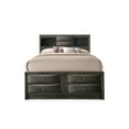 thumbnail image 3 of Contemporary King Size 3pc Captains Bed Nightstands Set Storage Drawers Gray Finish Wooden Bedroom, 3 of 7