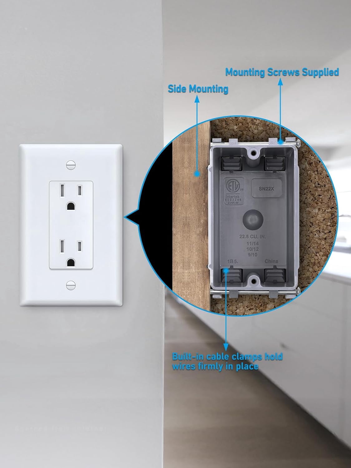 12 Pack 22.5 Cubic Inch One Gang New Work Electrical Outlet Box, Ultra-deep Device Box, PVC Electrical Junction Box for Switch, GFCI, Step Light, ETL Listed, Gray