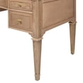 thumbnail image 6 of Pemberly Row Gold Accent 5-Drawer Wood Executive Desk Natural Brown Wood, 6 of 6