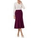 thumbnail image 2 of Falda de sirena midi para mujer Inspire Chic, con cintura alta elástica, faldas de cola de pez, 2XL, púrpura, 2 of 5