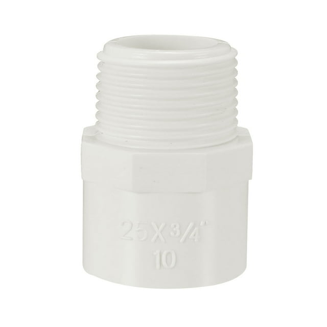 Conectores adaptadores de tubería de PVC de 25mm Slip x 3/4 PT Rosca macho Unique Bargains 5 Pcs