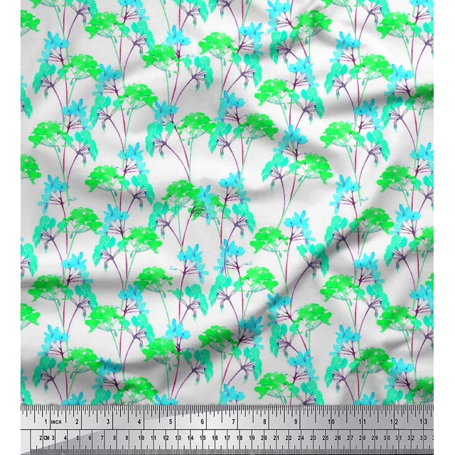 Soimoi Poly Georgette Fabric Flower Watercolor Decor Fabric Printed Yard 42 Inch Wide