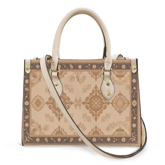 Purse Tote Bag for Women Leather Handbag, Satchel Shoulder Crossbody Top Handle Bags for Work Travel, Retro Beige Boho, WHITE