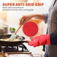 thumbnail image 4 of Juego de 7 guantes de horno extralargos y agarraderas para ollas, silicona antideslizante resistente al calor hasta 500 °F con forro acolchado con mini guantes de horno y almohadillas calientes para, 4 of 5
