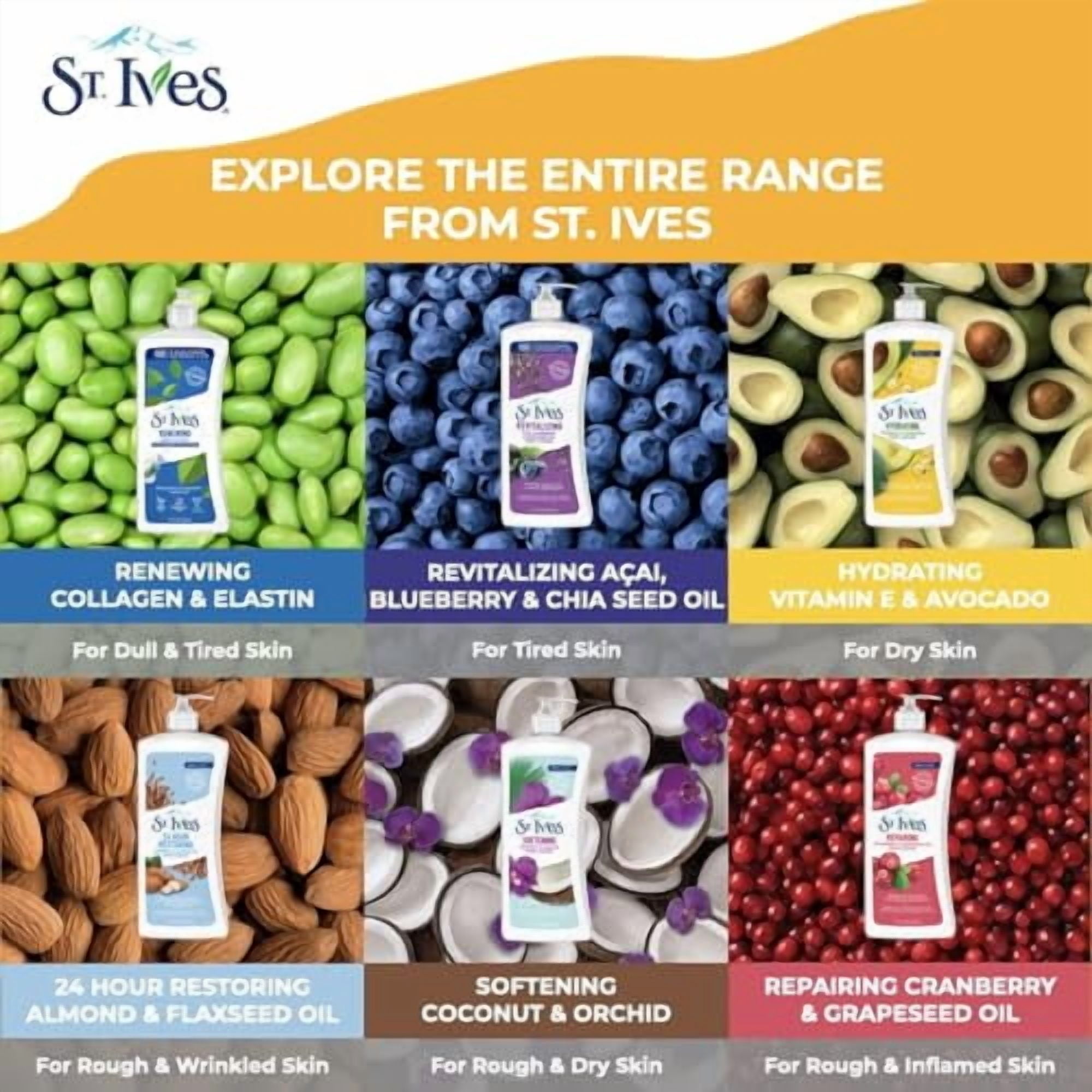 St. Ives Hydrating Hand & Body Lotion Vitamin E & Avocado 21 oz - 3 Pack