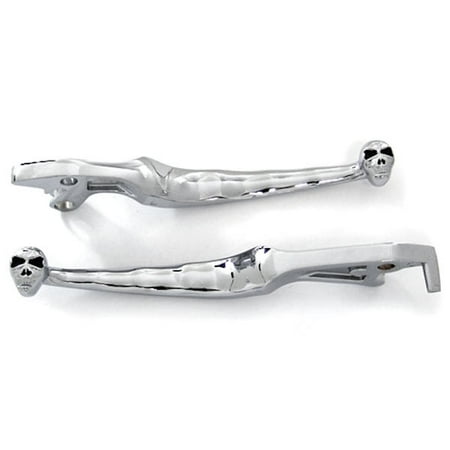 Billet Brake - Krator (1990-2009) Suzuki Intruder 800 1400 1500 Boulevard S50 S83 C90 Billet Aluminum Chrome Brake and Clutch Skull Hand Grips Levers Left and Right One Pair Motorcycle