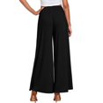 thumbnail image 3 of Yifymode Wide Leg Pants for Women High Wasited Baggy Palazzo Pants Casual Pull On Bell Bottom Smocked Elastic Waist Pants,Black L, 3 of 5
