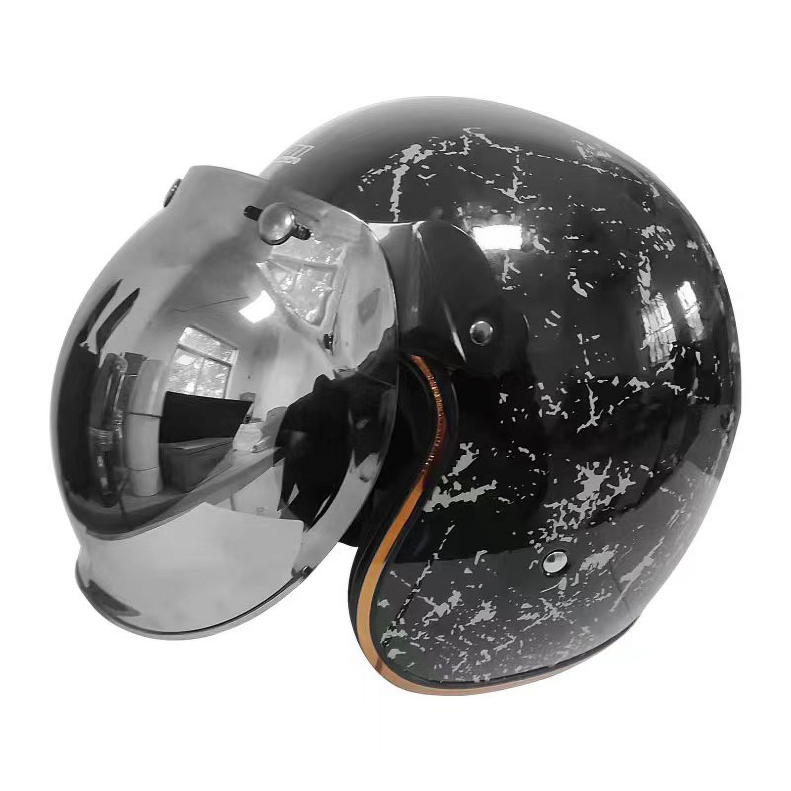 3-Snap Motorcycle Helmet Visor For Open Face Helmets | Flip-Up Bubble Shield, Sun & Wind Protection-933076