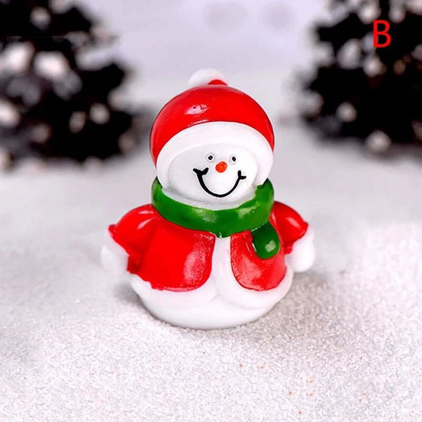 Anmail Miniaturas Navidad Muñeco de Nieve Figuras Santa Clau Adornos Decoración Hogar 2023 Año Nuevo Regalo de Navidad Oso DIY Bola de Cristal
