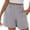 Gray, variant on Ashirexll Women's Shorts, Summer Shorts for Women, Solid and Linen Summer Loose and Casual Comfortable Elastic Waist Wide Leg Pants Straight Leg Shorts