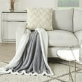 thumbnail image 2 of Nourison Throw Blankets Velvet/Sherpa Throw Lt Grey Decorative Throw Blanket , 50"X60", 2 of 4