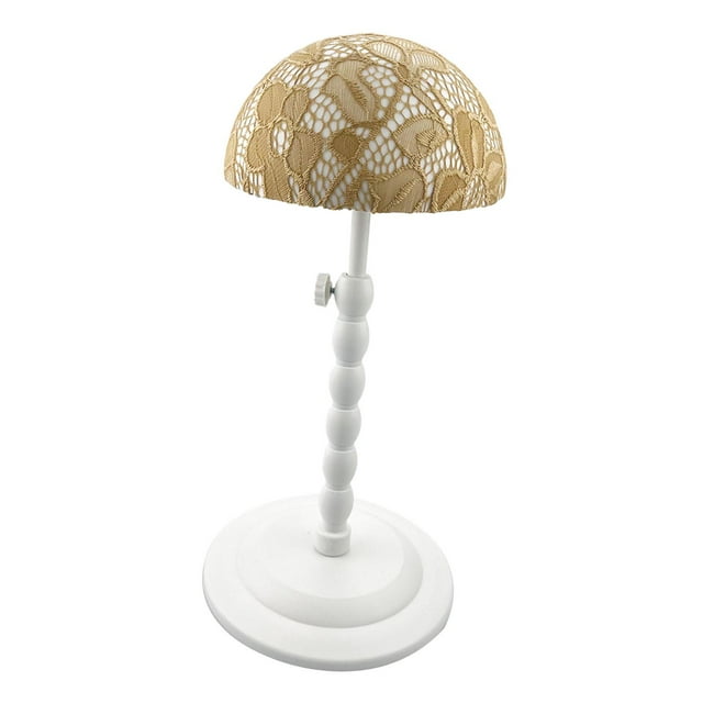 Bunblic Support de Tête de Perruque Réglable en Hauteur pour Voyage, Tête de Mannequin de Table pour Coiffure, Affichage de Séchage de Perruque, Styliste Débutant Jaune