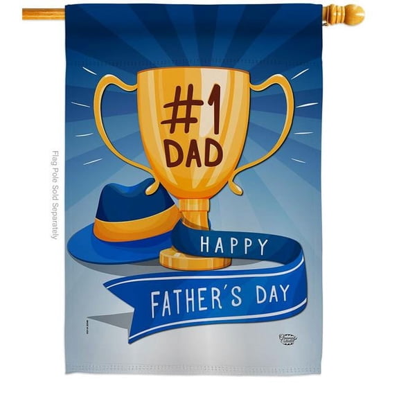 Ornament Collection H192364-BO No1 Dad Family Father Day 28 x 40 in. Double-Sided Decorative Vertical House Flags for Decoration Banner Garden Yard Gift