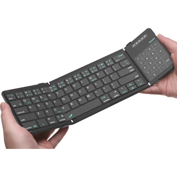 Nillkin Bluetooth 5.0 Foldable Keyboard with Trackpad & Numpad, Full-Size Travel Portable Keyboard for iPad Tablet Laptop PC Smartphone Windows iOS A