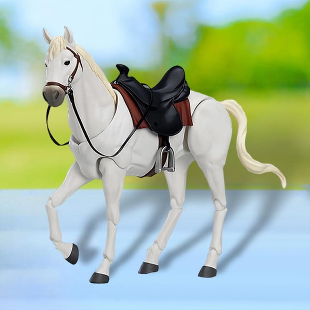 Figuras de acción a escala 1/12 Figura de caballo a escala 1/12 Colección de modelos Decoración para el hogar Simulación Figuras pintadas realistas Fi Blanco CUTICAT figura de caballo