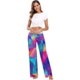 thumbnail image 6 of Women Pajama Pants Lounge Pants Long Stretch Comfy Sleepwear Hipster Rainbow Colorful Triangles, 6 of 7