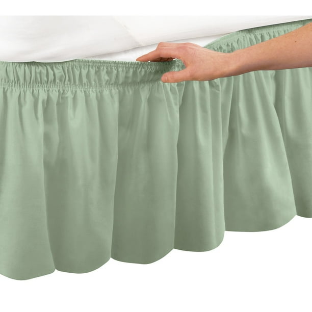 Sage Green Bed Skirt Queen Hanaposy