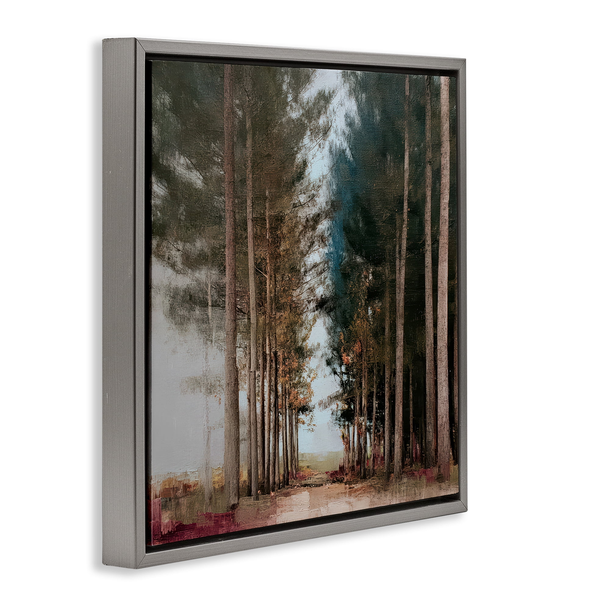 Stupell Industries Tall Trees Pathway Gray Framed Floater Canvas Wall Art, design by Kim Curinga