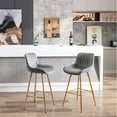 thumbnail image 2 of 26-Inch Set of 2 Bar Stools with Chrome Footrest | Perfect for Pub and Restaurant Settings | Enhance the Overall Ambiance, 2 of 6