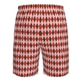thumbnail image 6 of Naloa Red and Brown Squares Men's Beach Shorts, Surfing shorts, Swim trunks, Quick Dry Swim Trunks for Surfing Beach Fun - X-Large, 6 of 9