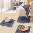 thumbnail image 5 of Blue Geometric Abstract Pot Holders for Kitchen Heatproof Potholder, 2 Pack Contemporary Modern Art White Hot Pads Multipurpose Oven Pads Cloth Potholders Trivet for Cooking and Baking, 5 of 8