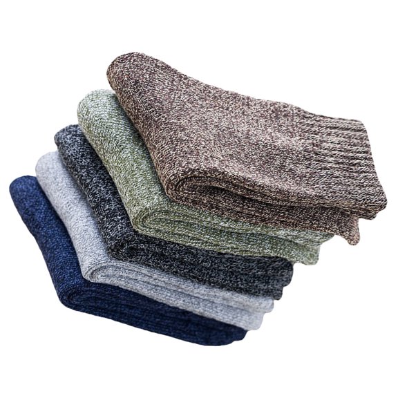 5 Pairs Thermal Stockings Men's Socks Winter Warm for Cold Weather High Ankle Man