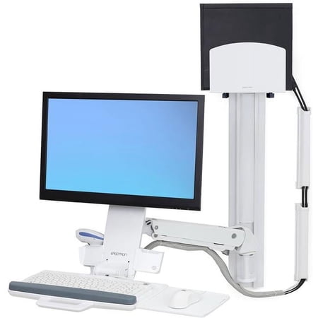 UPC: 0698833051681 | Ergotron 45-271-216 StyleView Sit-Stand Combo System  Medium CPU Holder (white)
