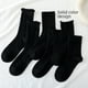 thumbnail image 3 of Calcetines negros para mujer, calcetines de tubo medio, bonitos calcetines japoneses de encaje de algodón para primavera y otoño, calcetines JK, uniformes de moda Lolita Stacks, 3 of 5