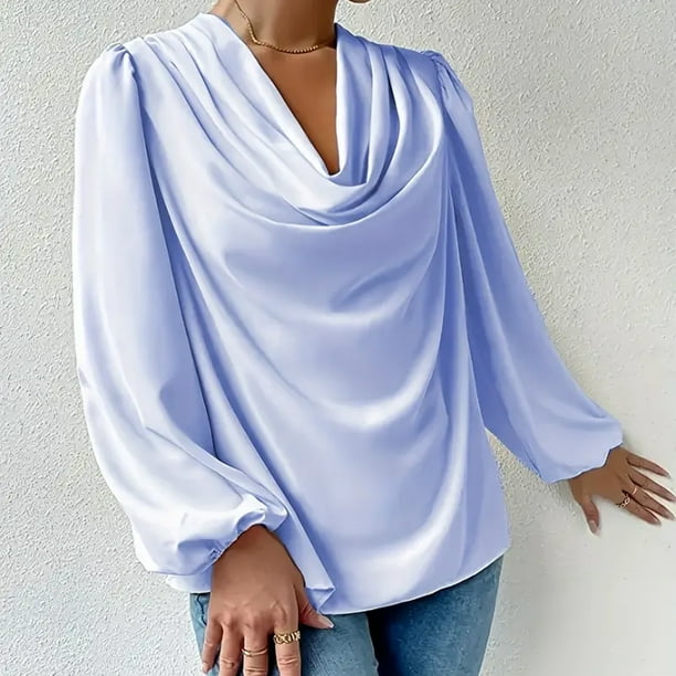 Blusas con cuello drapeado sale