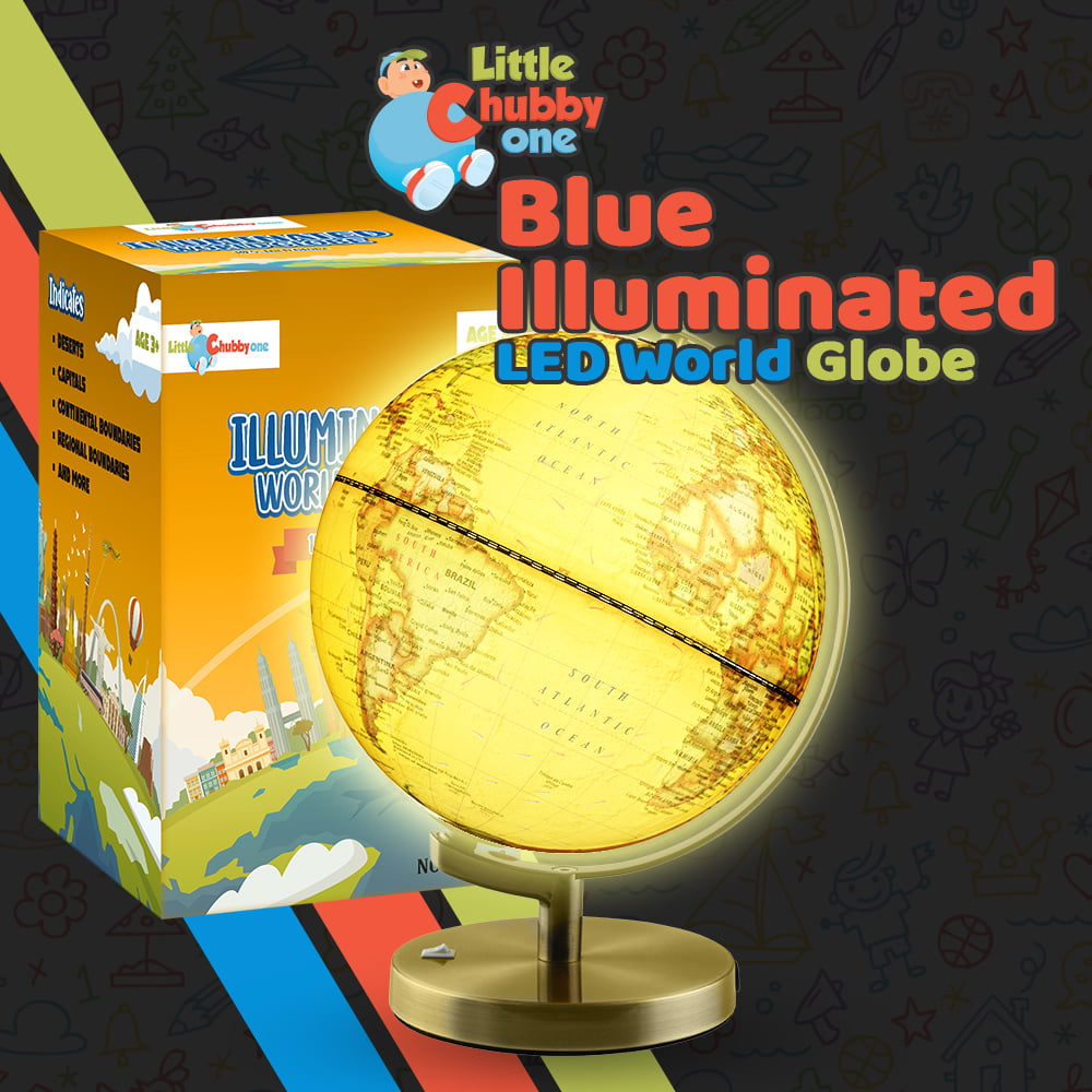 Details about   Little Chubby One 10.5 Inch 8 Inch Dia Illuminated LED World Globe for Kids & 