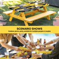 thumbnail image 6 of Yellow Black Geometric Table Cloths for 4 Foot Rectangle Tables, Modern Art Abstract Grey Line Patio Waterproof Elastic Fitted Tablecloths, Washable Rectangular Table Cover for Camping, 6 of 8