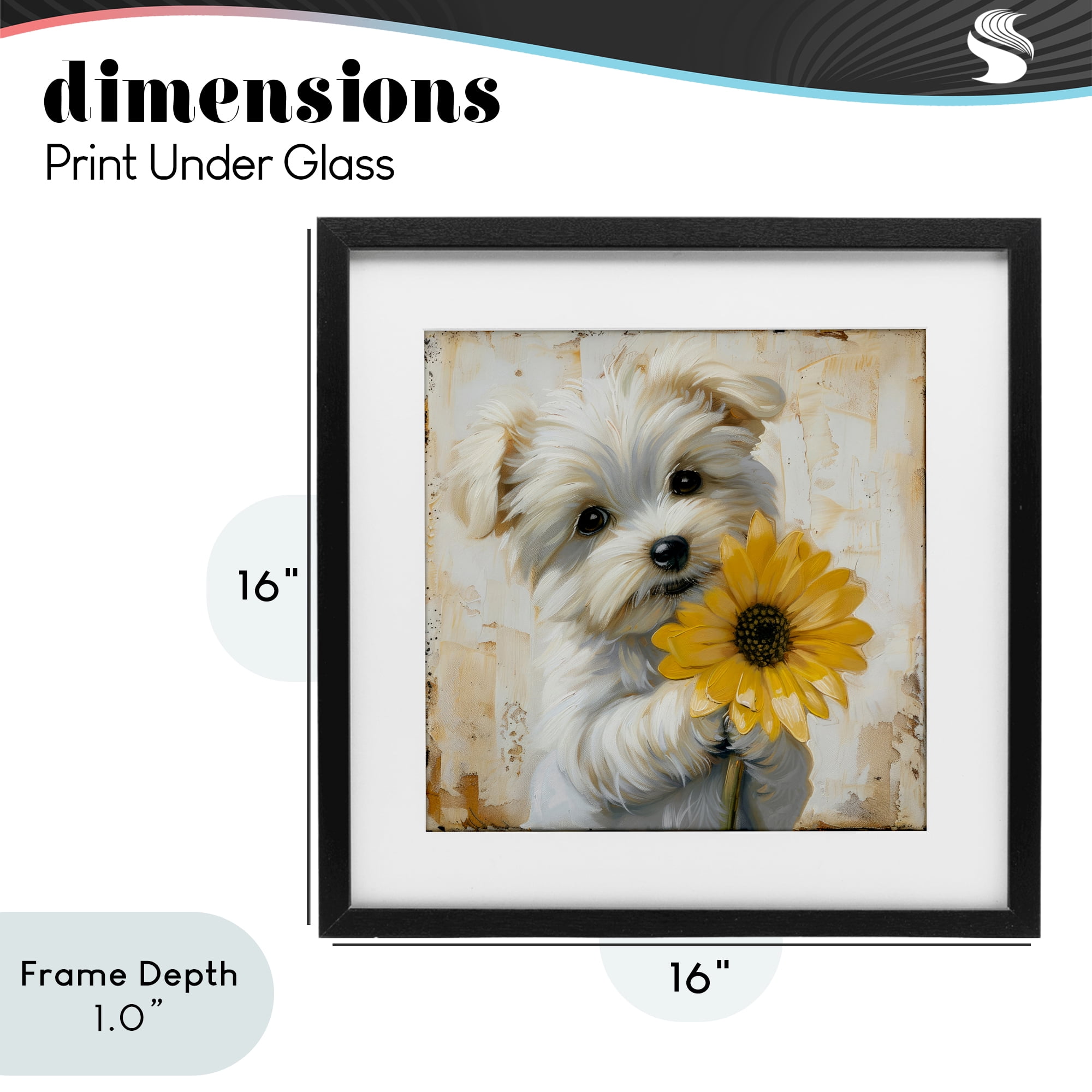 Stupell Industries Little Lucky Puppy Black Framed Print Under Glass, design by Tina LeCour