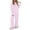Pink, variant on Tnhcen Women's 2 Piece Pajama Set Button Front Long Sleeve Satin Shirt Pants Lounge Homewear Set S-2XL
