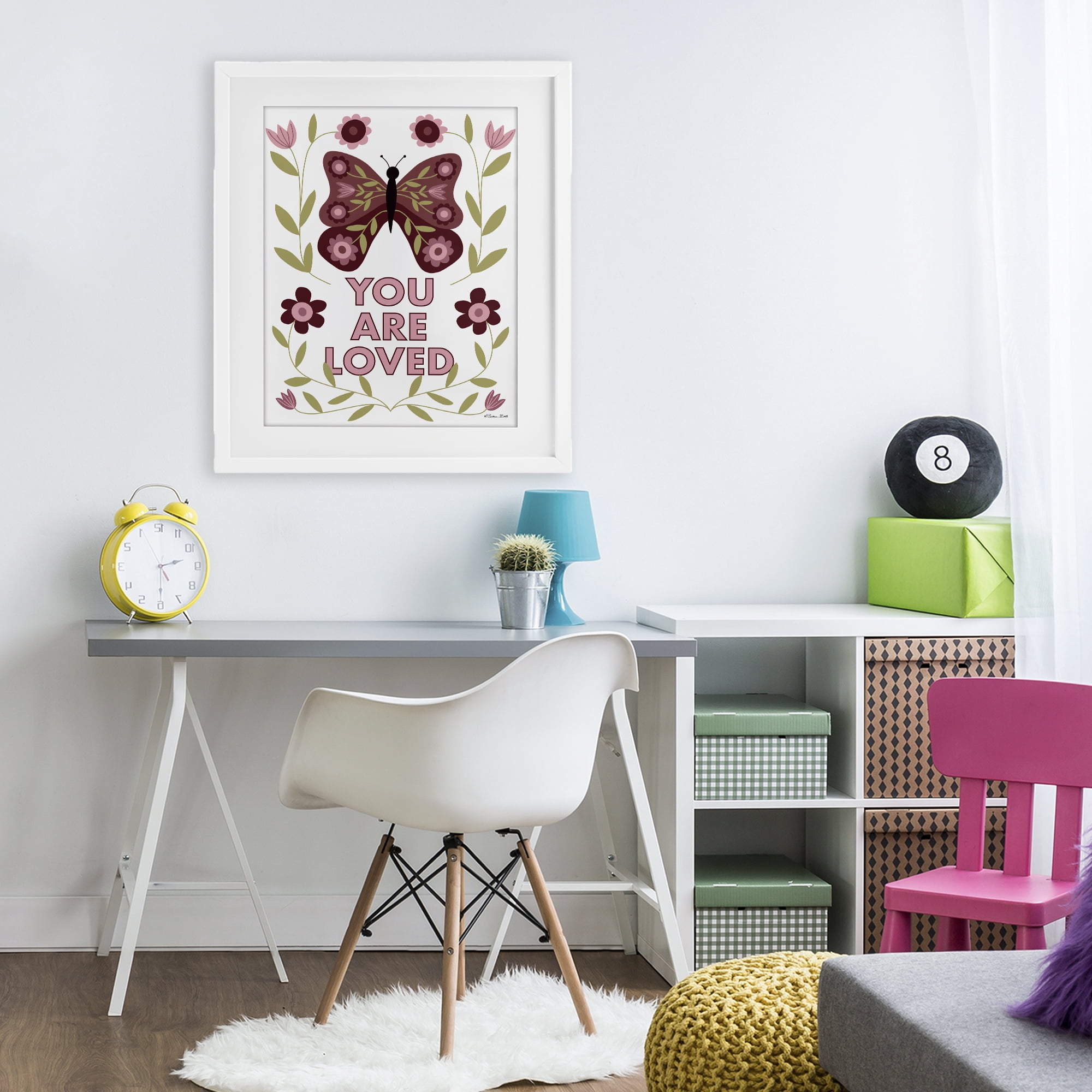 Stupell Industries You Are Loved Symmetrical White Framed Print Under Glass, design by Susan Ball