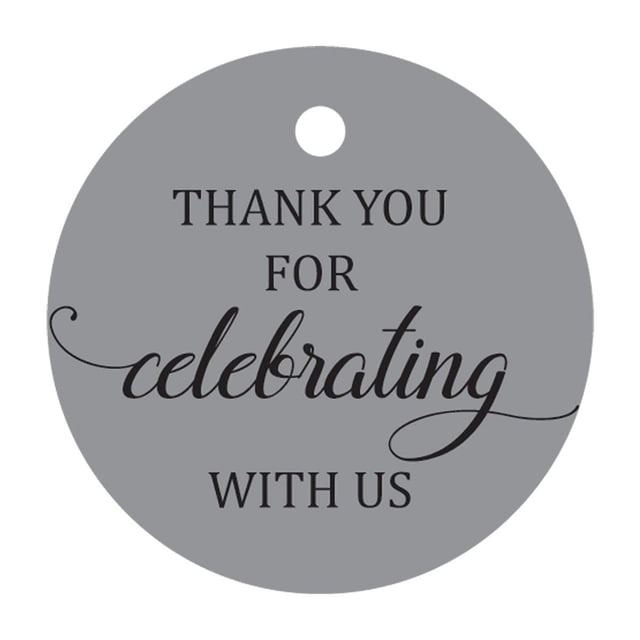100 Pcs Personalized Round Paper Tags - Thank You For Celebrating With Us Wedding Favor Gift Hang Tags Circle
