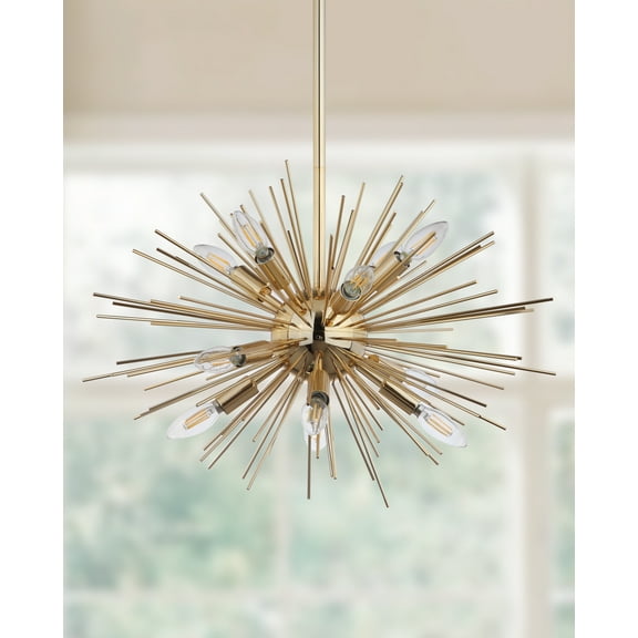 Safavieh Zadie 12-Light Modern Glam Spiked Pendant, Gold