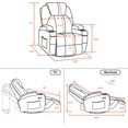 thumbnail image 6 of Mcombo Manual Swivel Rocker Recliner Chair with Massage and Heat, 2 Side Pockets, 2 Cup Holders, Red Durable Faux Leather 8031, 6 of 8