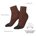 thumbnail image 6 of Fuzoiu Dark Brown Glitter Print Adult Socks, Crew Moisture-wicking Socks, Unisex Cushion Crew Socks,Casual Sports Ankle Socks, 6 of 7
