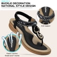 thumbnail image 4 of Littleplum Womens Elegant Rhinestone Sandals Comfortable Arch Support Summer Breathable Sanadals for Women,Black,Size 10, 4 of 7